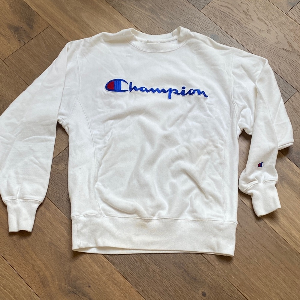 Champion Men's White Crewneck Sweater